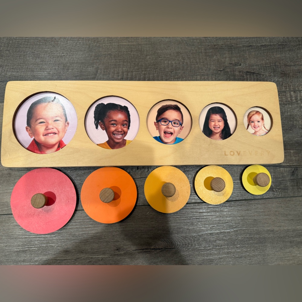 Lovevery Brand Colorful Wooden Face Puzzle